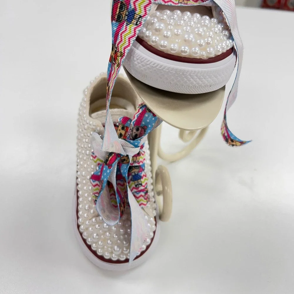 Converse Chuck Taylor All Star Baby Pearl Custom LOL Surprise Ribbon  7.5